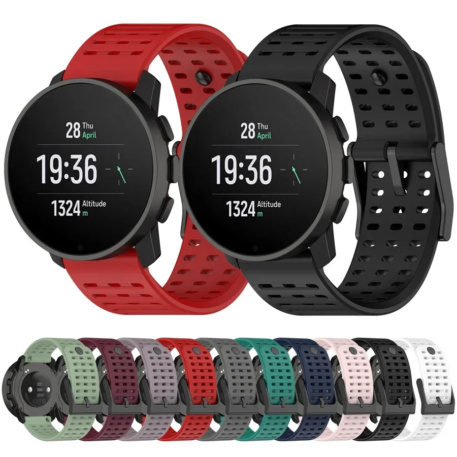 22mm Silicone Strap For Suunto Vertical Band 1 2 Bracelet For Suunto 5 9 Peak Pro Race 2 Race S Smart Watch Wristband Correa