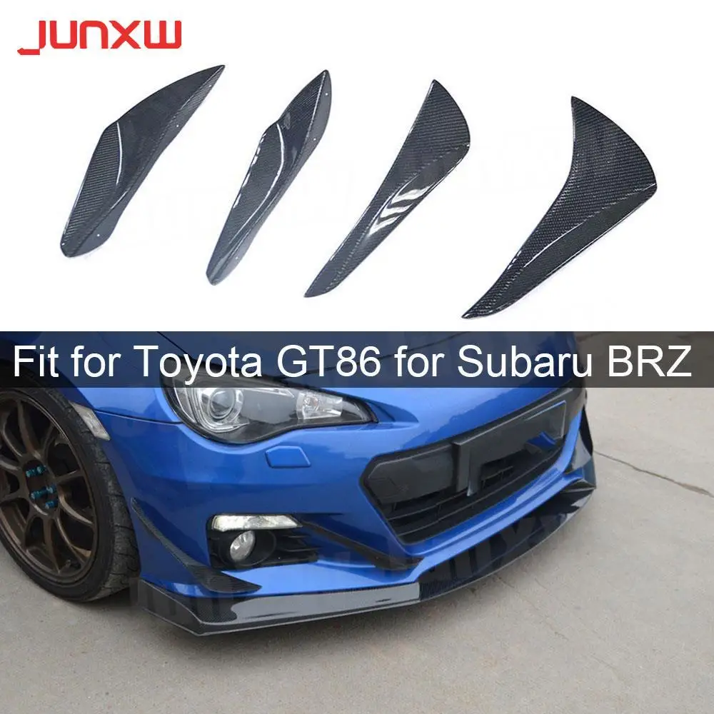 

4Pcs Carbon Fiber Front Bumper Splitters Canards Air Knife Surrounded for Toyota GT86 for Subaru BRZ 2014-2016 FRP