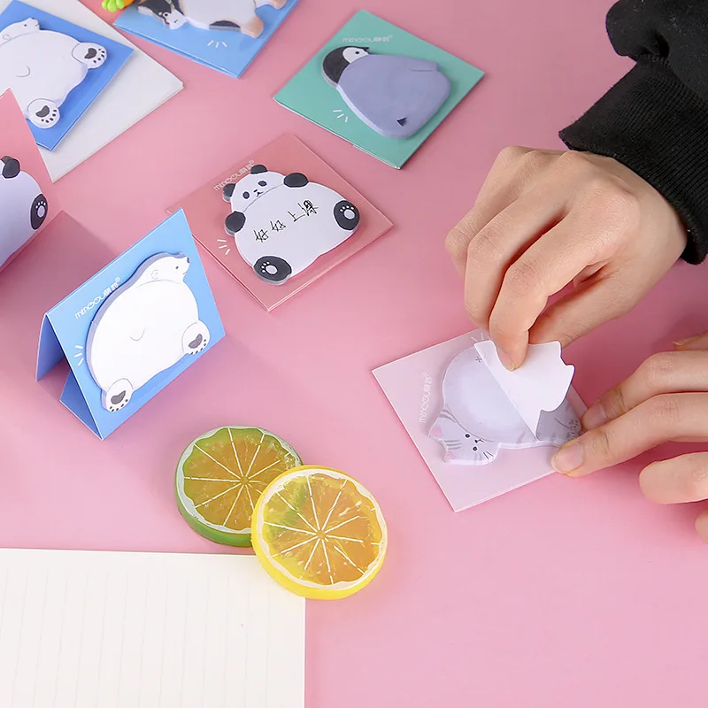 1 Piece Lytwtw's Cute Kawaii Animal Sticky Notes Notepad Memo Pads Office School Supply Stationery Panda Cat Stickers image 4