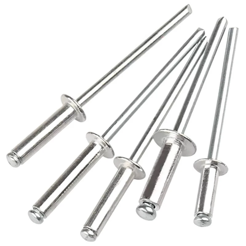 5/200PCS M2 M2.4 M3 M3.2 M4 M5 M6 M6.4  Blind Rivets Aluminum Alloy  Pop Dome Head Countersunk Flat Pop Steel Shank Mandrel