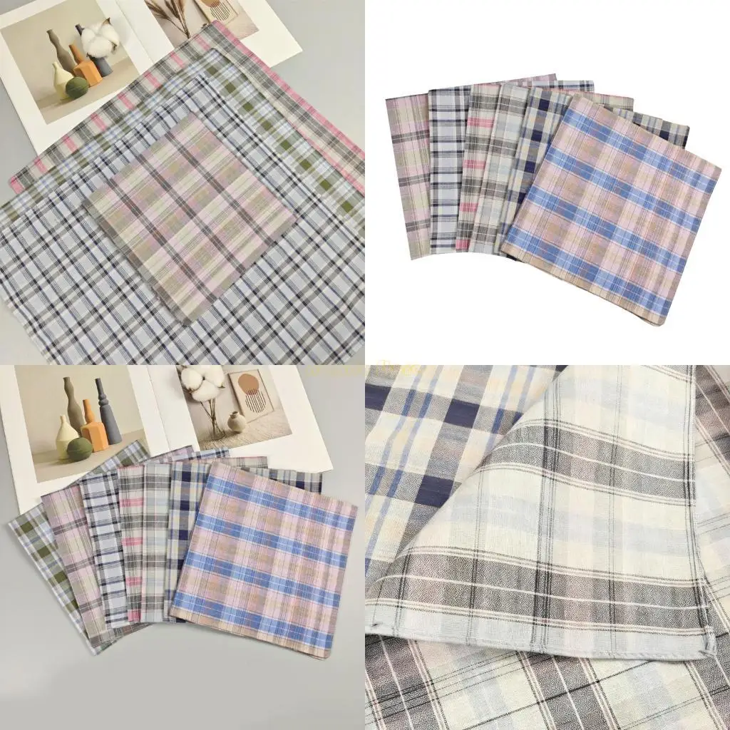 31BF Fazzoletto da taschino in cotone con motivo scozzese per uomini d'affari professionisti, set bandane essenziali da per