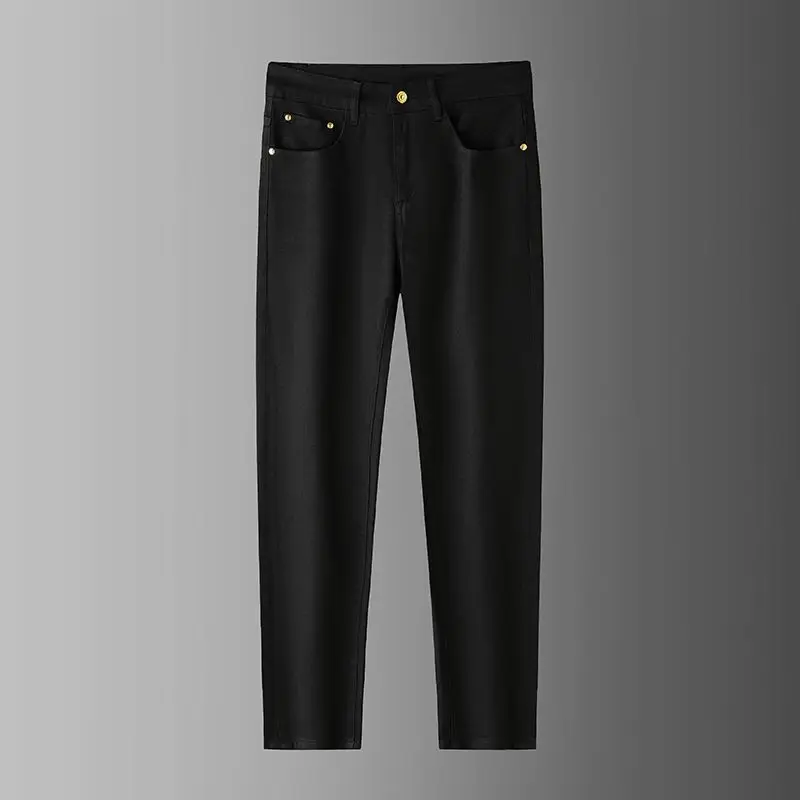 الخريف الشتاء مستقيم الدينيم السراويل الرجال رشاقته حجم كبير 40 الجينز عالية الجودة تمتد الصلبة الجينز الدافئة ضئيلة عادية اليومية بنطلون