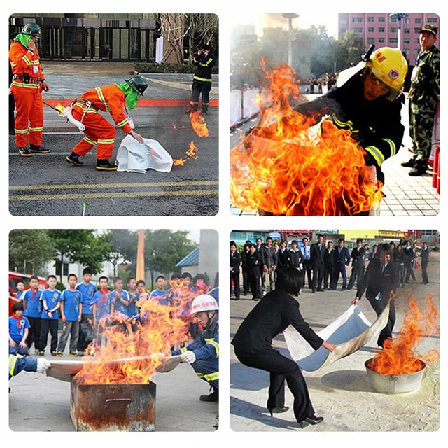 1M X 1M Emergency Fiberglass Fire Blanket Fire Flame Retardant Emergency Survival Fire Shelter Safety Cover 4