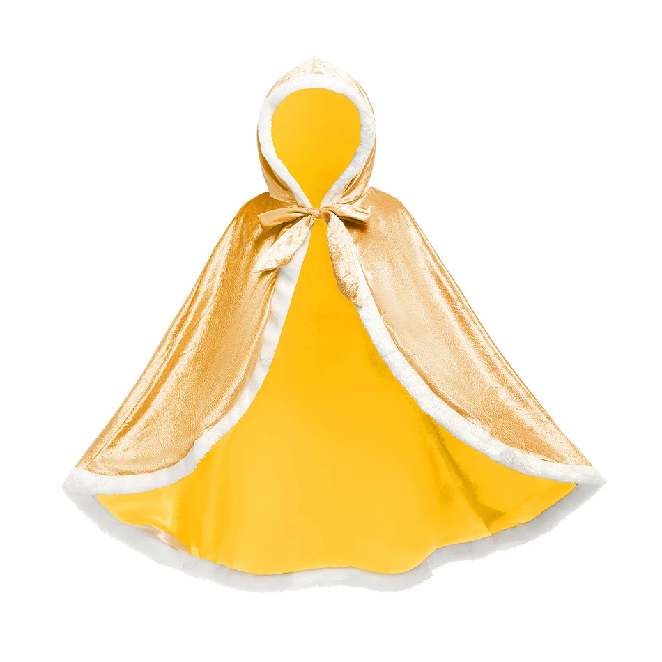 Prinzessin süßer fester Umhang mit Kapuze für Mädchen und Kinder, Winterumhang, Weihnachten, Geburtstag, Halloween, Karneval, Party, Kostüm, Cosplay-Zubehör – Detail 22