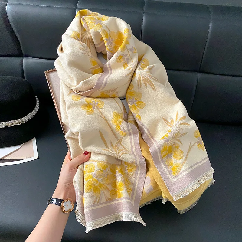 High Quality 65*190cm Scarf Female Fashion Classic Soft Cashmere Muffler Women Warm Thermal Shawl Outside Autumn Winter