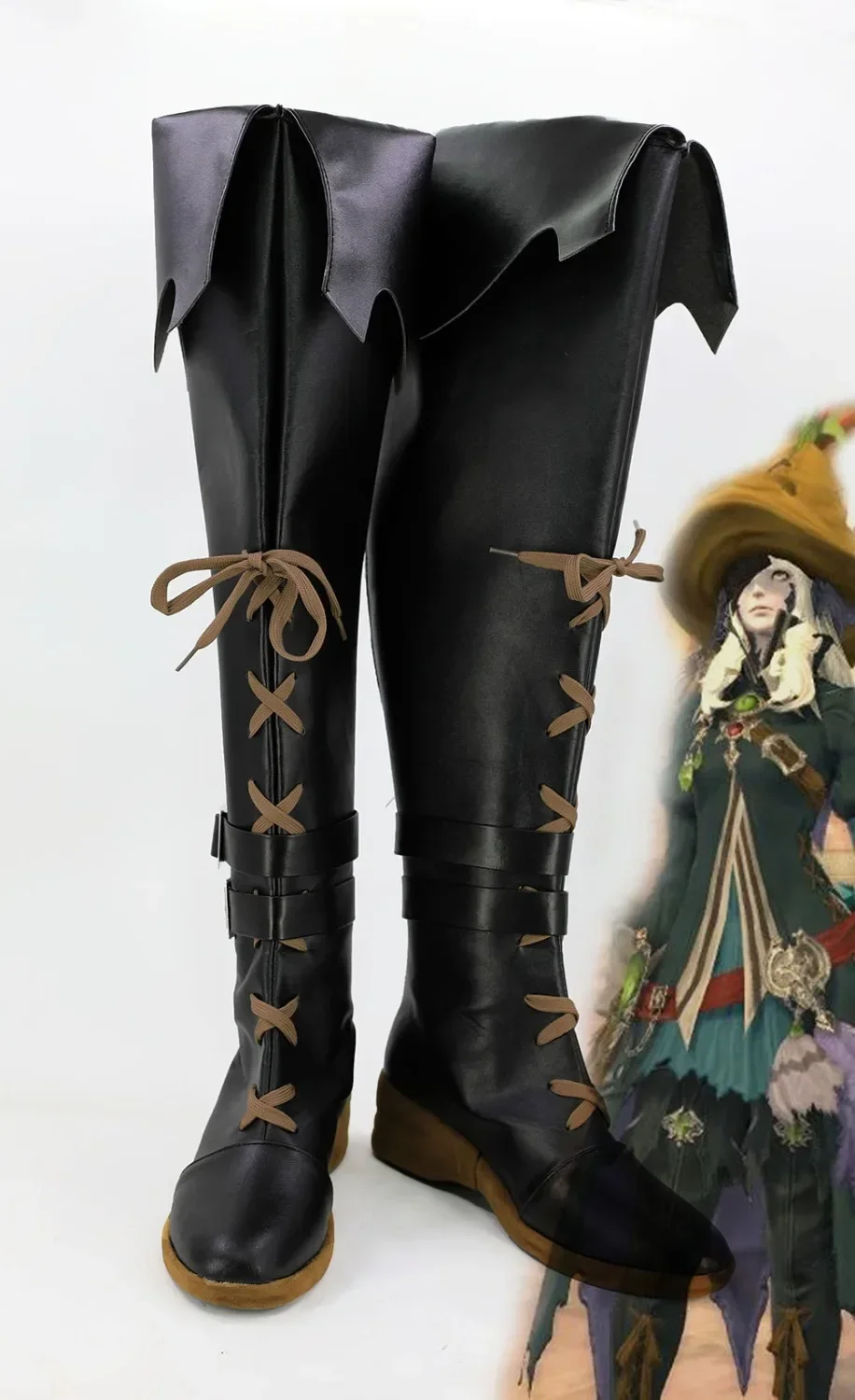 

Final Fantasy XIV BLACK MAGE Обувь для косплея Сапоги черные на заказ