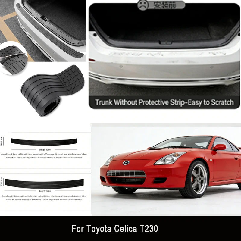 

For Toyota Celica T230 Rear Trunk Guard Plate Sticker Car Rear Bumper Trim Anti-Kicked Scratch Protector Sticker Strip
