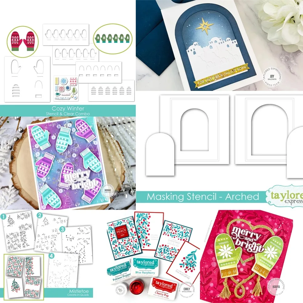 

Christmas Gloves Stencils Pattern Graffiti Drawing Tool Spray Painting Template DIY Window Scrapbooking Decoration 2025 New