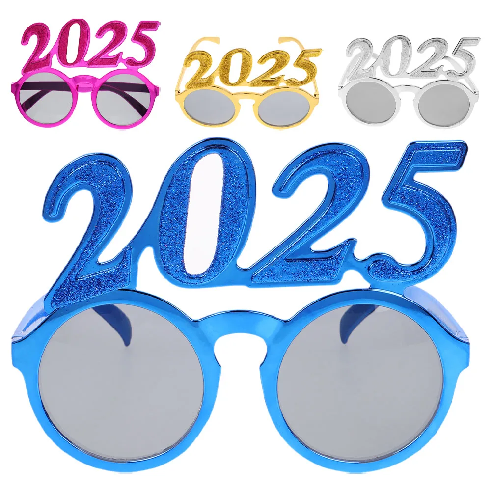 

4 шт., очки с цифрами, новогодние праздничные прочные гальванические круглые оправы, забавные элементы, стильные цвета, выпускной для детей