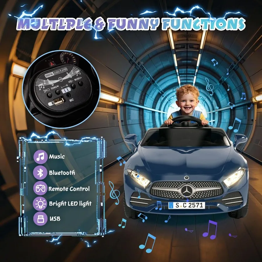 라이선스된 CLS 350 12V 전동차, 2.4G 리모컨, 배터리 구동 전기차, 블루투스 음악, 안전 기능 탑재