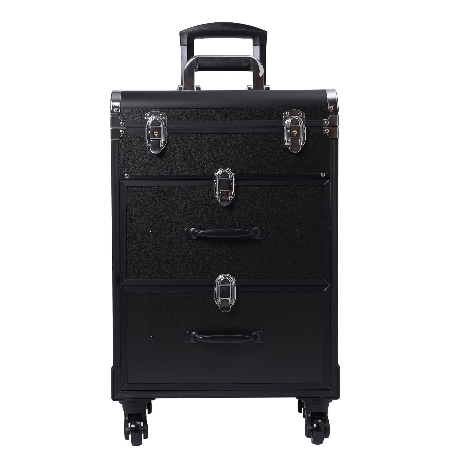 Aluminum Frame Makeup Case with Retractable Handle for Versatile Beauty Needs