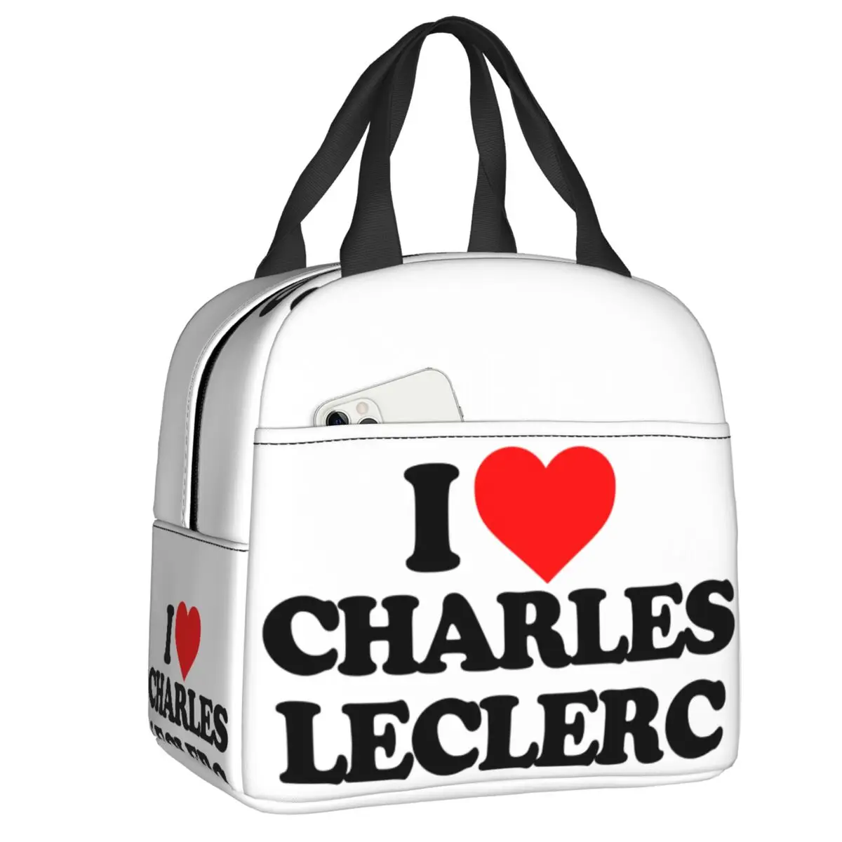 

Custom I Love Charles Leclerc Resuable Lunch Boxes Leakproof Thermal Cooler Food Insulated Lunch Bag School Children Student