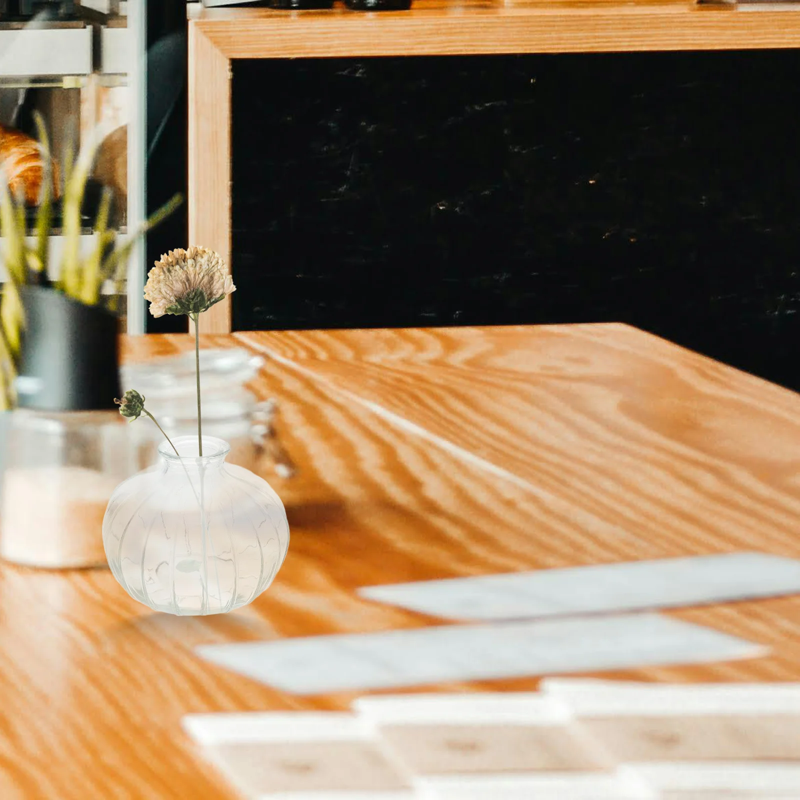 

Vintage Clear Glass Pumpkin Vase Retro Bud Vase Small Flower Pot Wedding Dining Table Decoration Home Decor Bud Vases