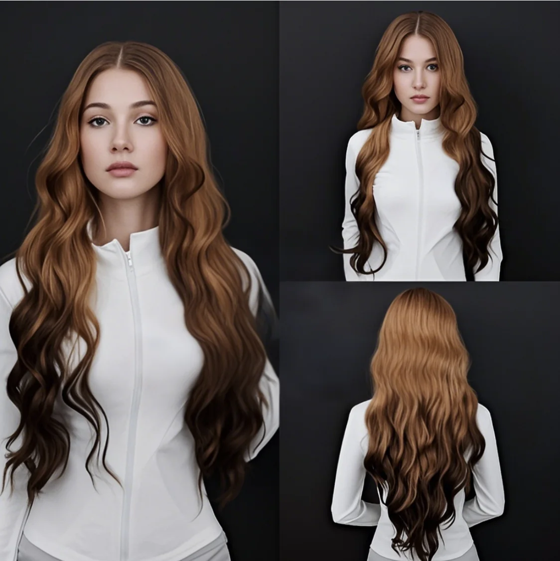 

Long Curly Wave Synthetic Wig Blonde Ginger Yellow Orange Brown Options Heat Resistant For Women Lolita Cosplay and Daily Use