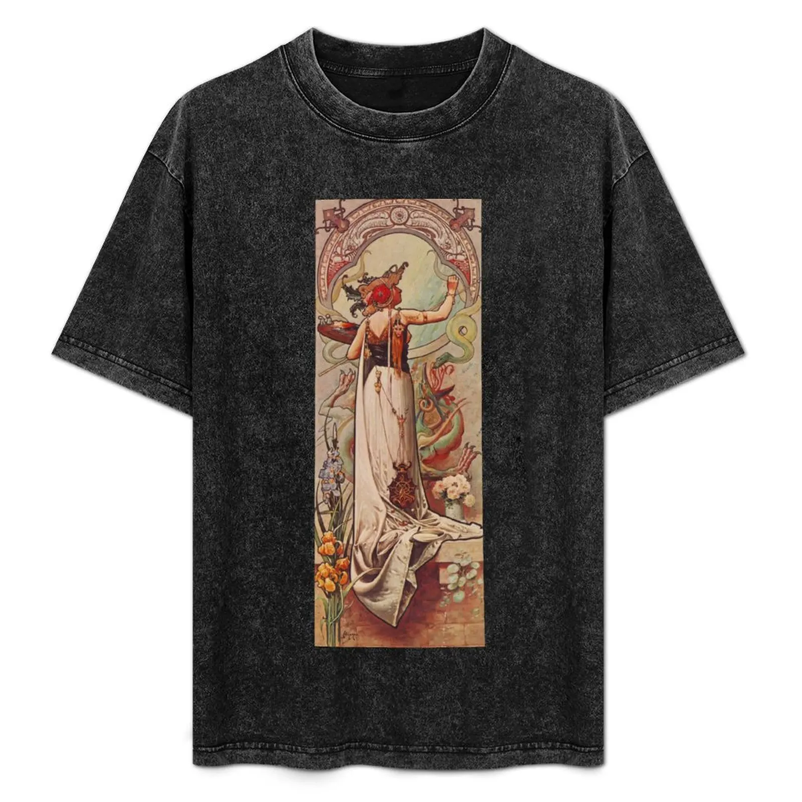 HD. O Pintor, anúncio vintage, de Louis Hingre. Design lindo no estilo Art Nouveau / Camiseta 1900