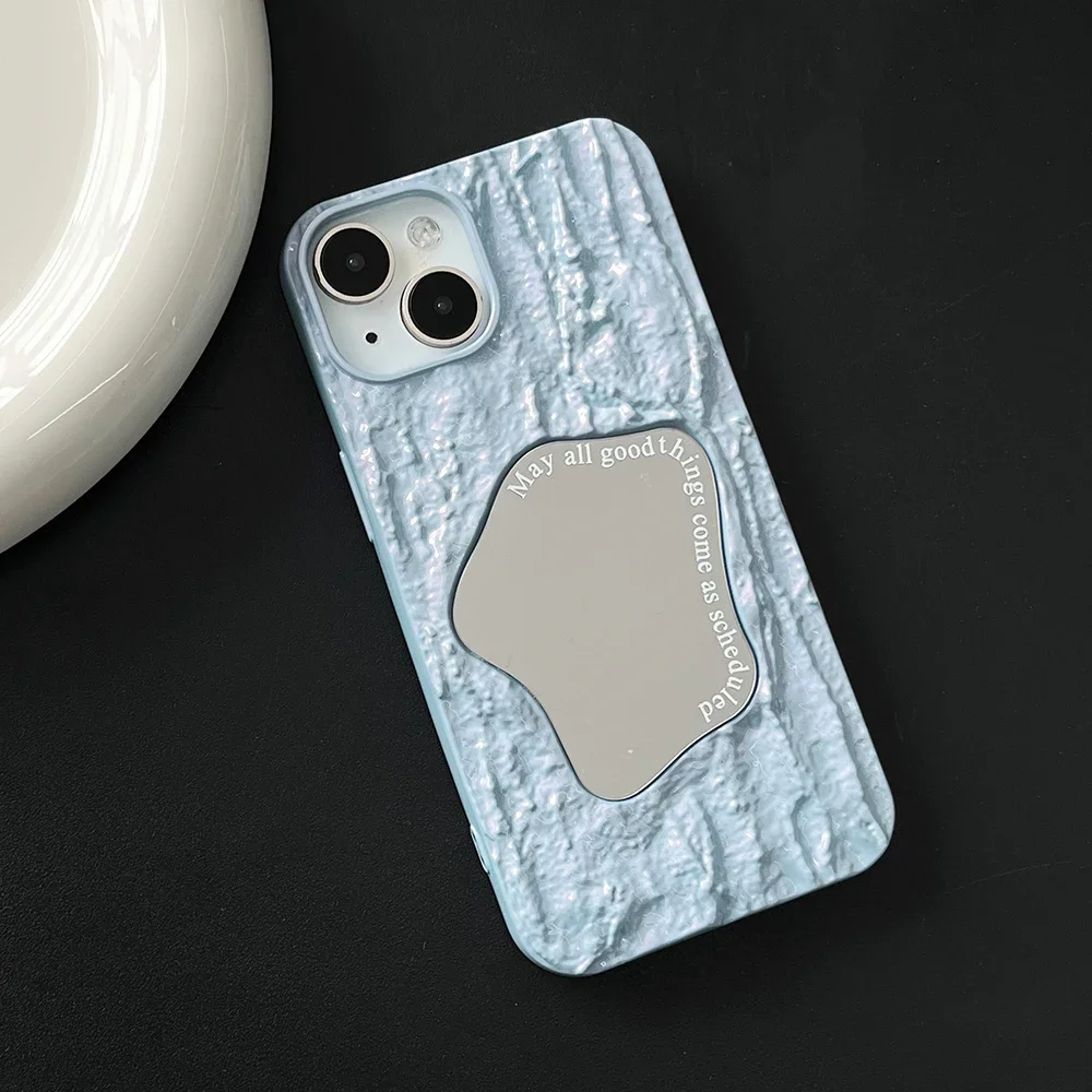 Cute Candy Color Phone Case For iPhone 16 15 14 13 12 11 Pro Max 3D Rock Pattern Soft Shockproof Back Cover