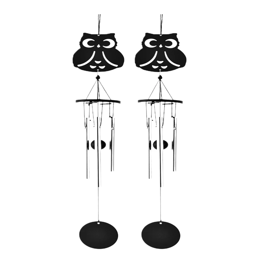 

2Pcs Owl Wind Chime Metal Decorative Hanging Wind Bell Balcony Garden Home Relaxing Pendant Decor Pendant Decor