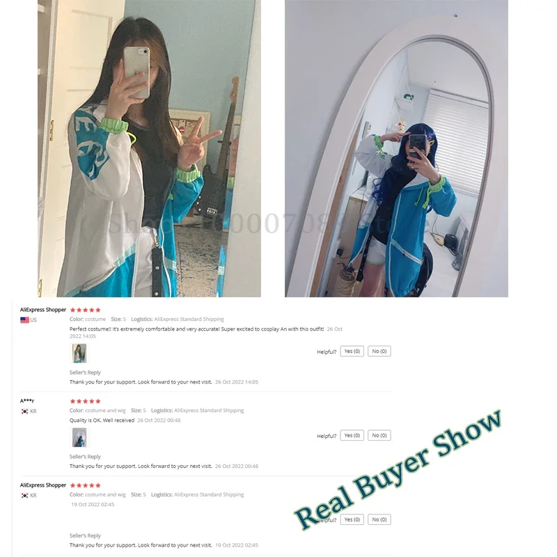 مرحلة مشروع Sekai الملونة! شيرايشي زي تأثيري للنساء ، الفذ ، سيئة حية ، فرقة ، سترة ، شعر مستعار ، بدلة كاملة ، ملابس الهالوين