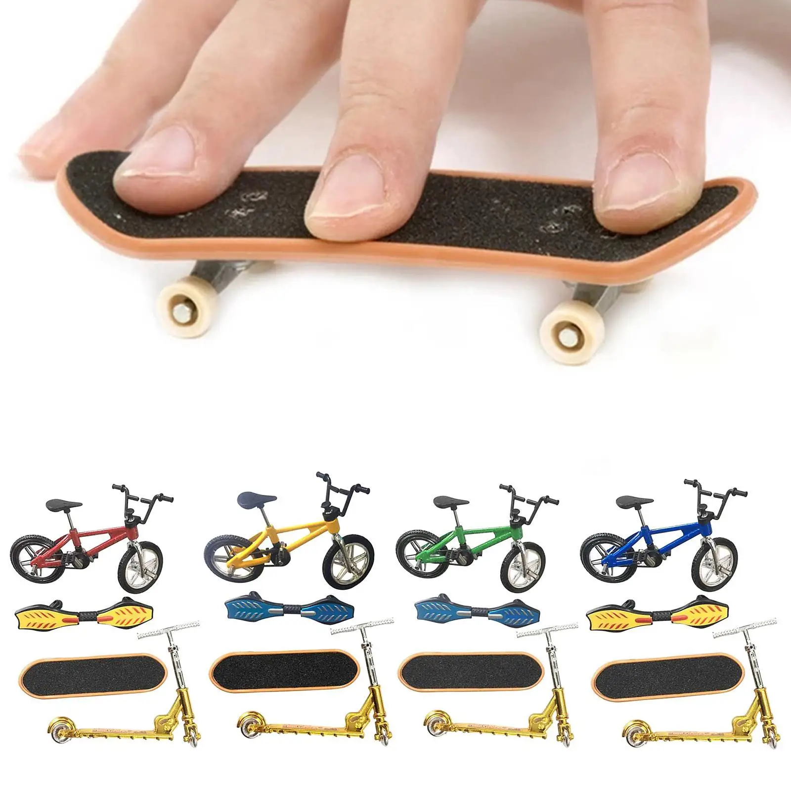 Mini Finger Toy Set Skateboards Finger Bikes Scooter Tiny Swing Board