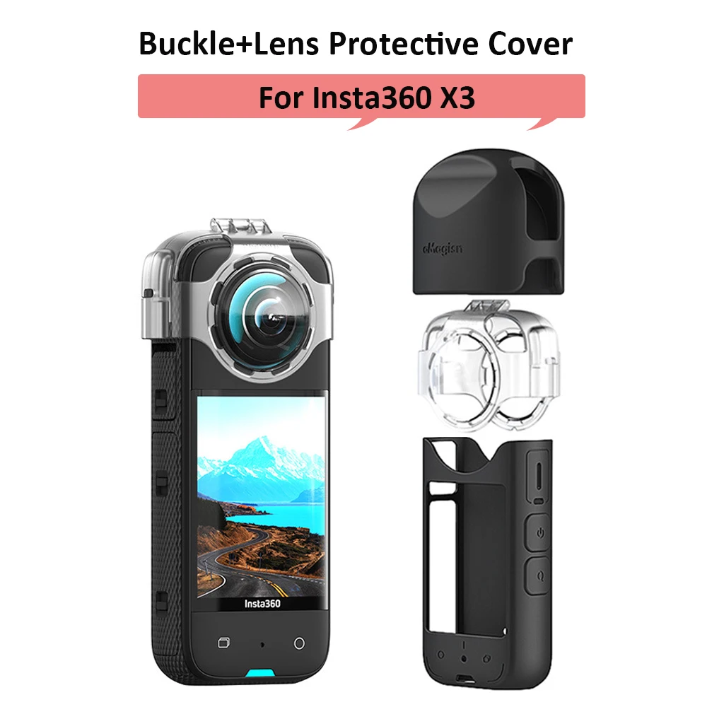 Anti-fog Snap-on Lens Guard For Insta360 X3 Silicone Sleeve Buckle Protective Case Screen Protector Bracket Camera Accessories