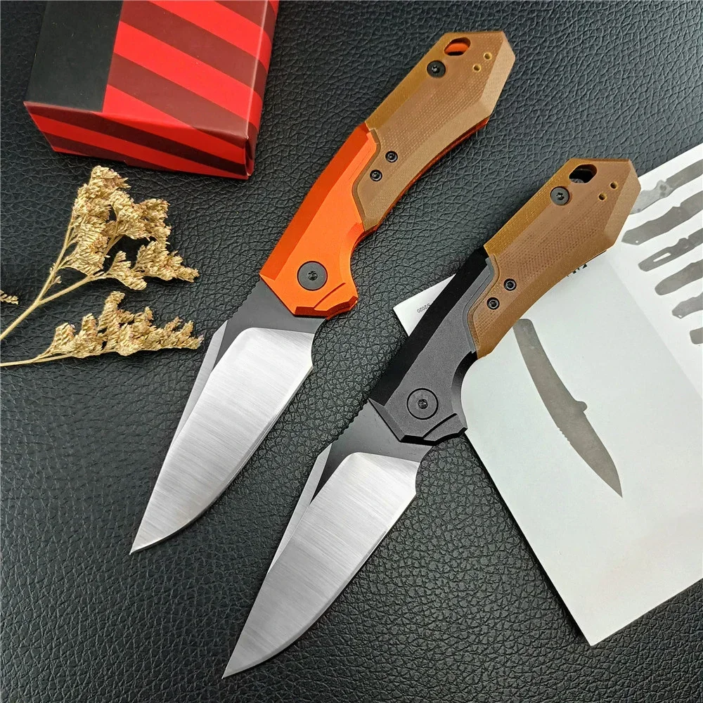 KS 7851 Launch 19 Folding Knife D2 Clip Point Blade Aluminum Alloy & G10 Handles Pocket Knife Outdoor Survival Tools