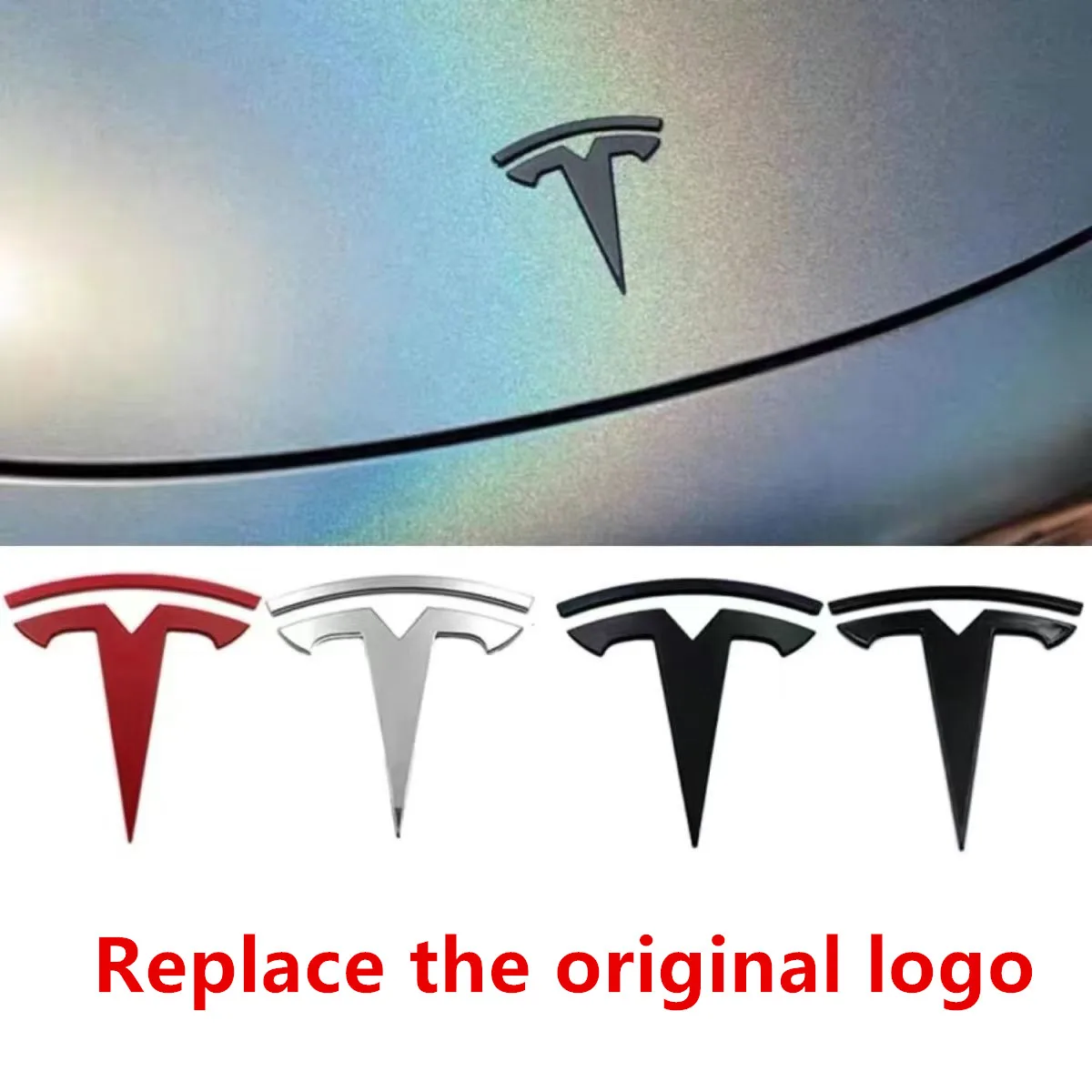 

ABS for Tesla Model 3 Mode Y Car Front Hood Logo Cover Emblem Sticker Styling Auto Body Rear Trunk Badge Accessories