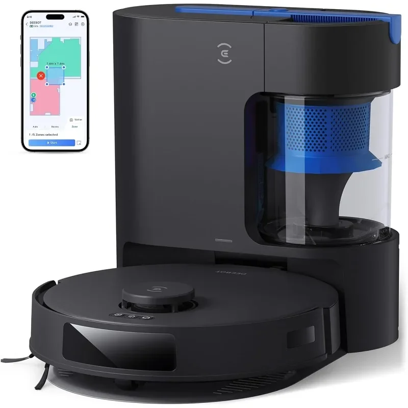 Robot aspirador y fregona HOME-N20 Plus, con estación de vaciado sin bolsa, potente succión de 8000Pa, tecnología antienredos, 4 cobertizo