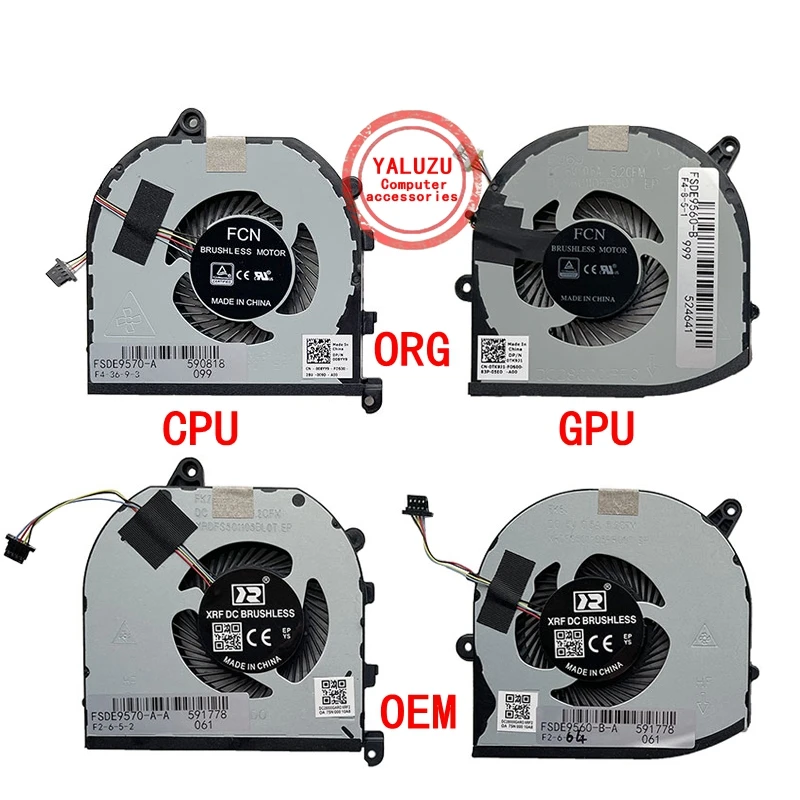 New Laptop CPU GPU Cooling Fan For Dell XPS 15 9570 XPS 15 7590 Precision M5530 M5540