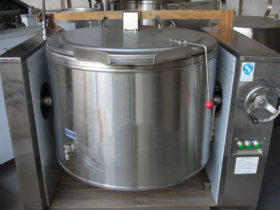Large Electronic Tilting Sugar Gas Commercial Boiling With Mixer Water 500 Liter Steam Electric Jacketed Kettle Pan For Cooking