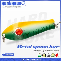 Hunthouse Metal Lure Spinners Spoon Hard Bait Trolling 75mm 11g Brass Sinking Spinner Pike Perch Freshwater LW810 Fishing Lures