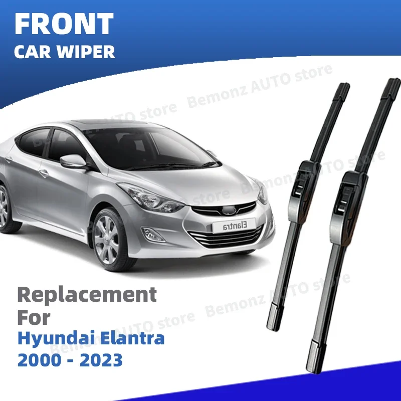 LHD Frontscheibenwischerblatt für Hyundai Elantra 2000–2023 2 Stück Windschutzscheibenbürsten Zubehör 2001 2018 2010 2014 2016