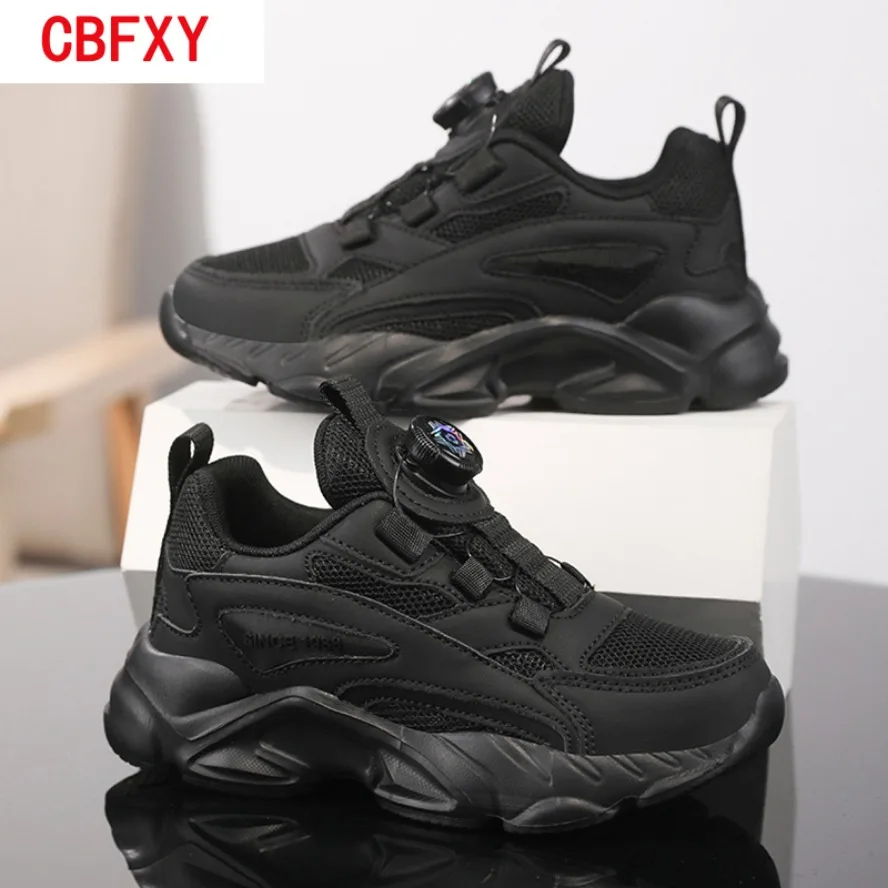 Children's Fashion Sports Shoes Breathable Student Black School Walking Shoes Anti-skid Boys& Girls Casual Running Sneaker