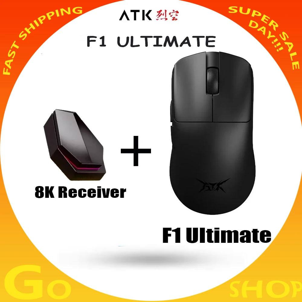 

ATK Blazing Sky F1 Ultimate Mouse PAW3950 Sensor Double 8K Liekong Wireless Gaming Mouse SmartSpeed Lightweight Pc Gamer Office