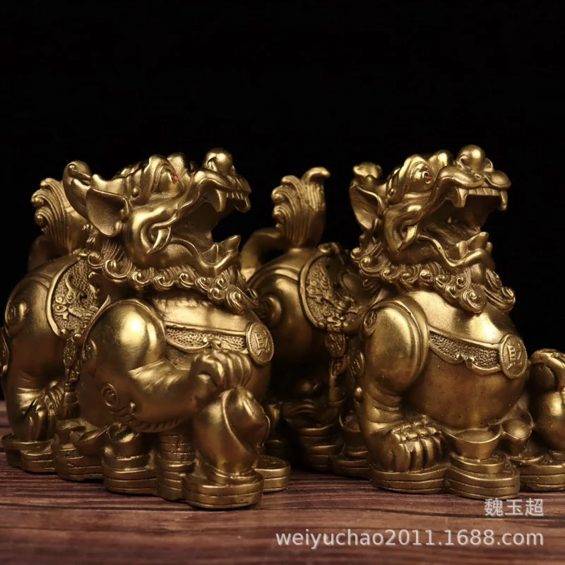 

Factory Wholesale Pure Pi Pi Decoration Large Picchu Pair Copper Pi Xiu Home Opening Gift Shop