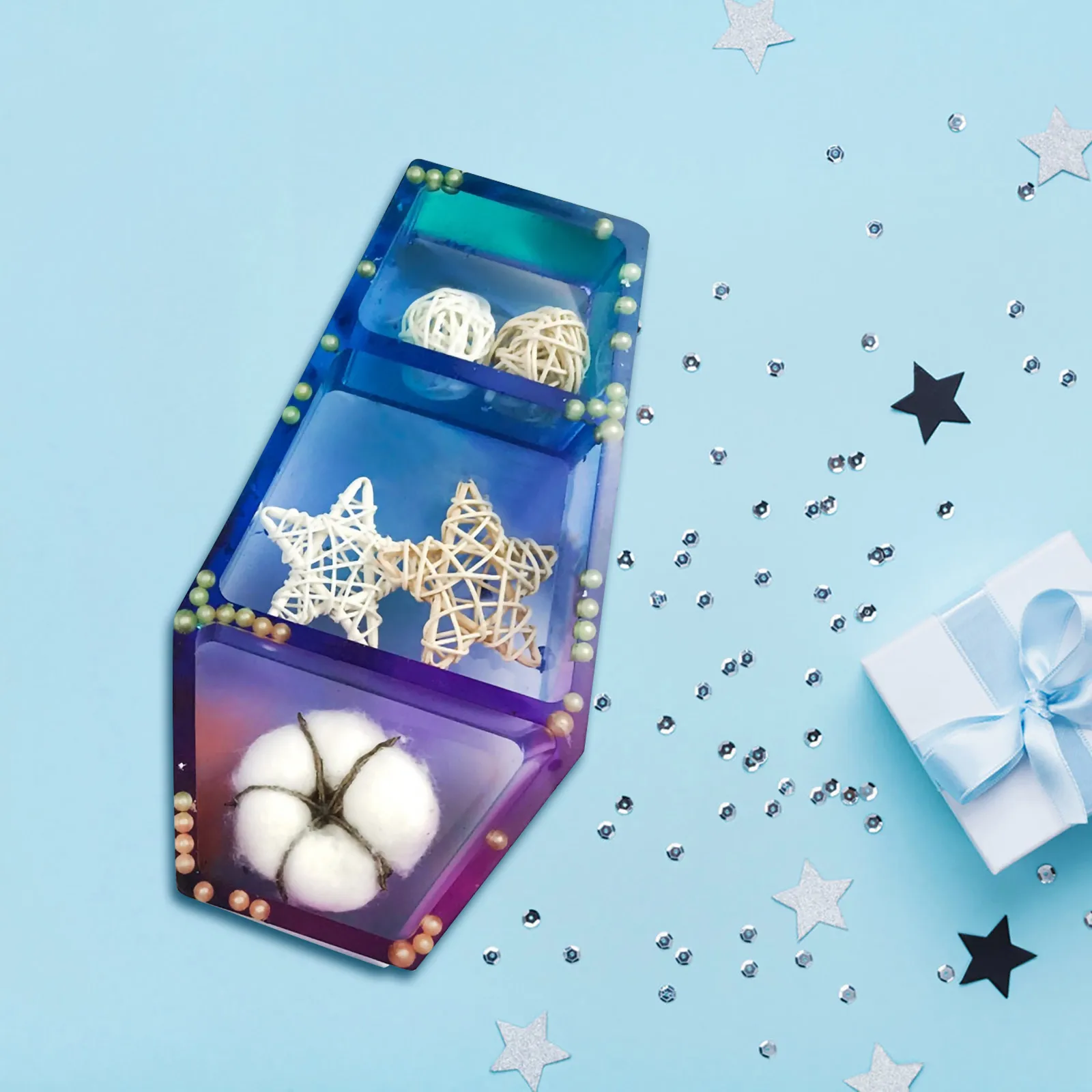 

Coffin Storage Box Mini Resin Boxes Halloween Crafts DIY Storage Box Mold Simple Crystal Epoxy Mould Wear for Jewelry