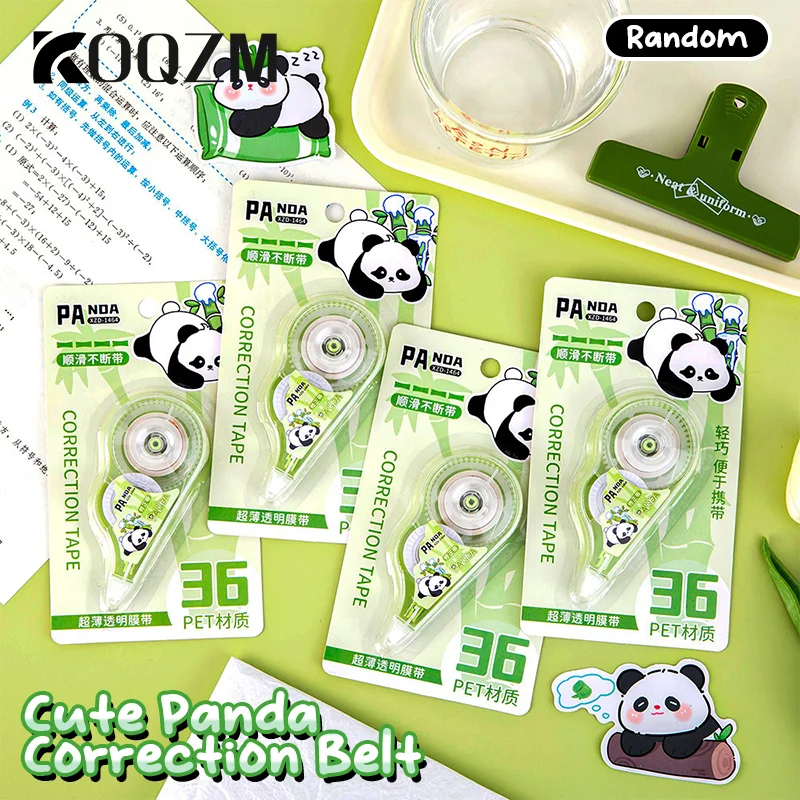 Cute Cartoon Panda Corrected Tapes Creative Large Capacity Correction Tape School Office Supplies Portable Corrected Tapes