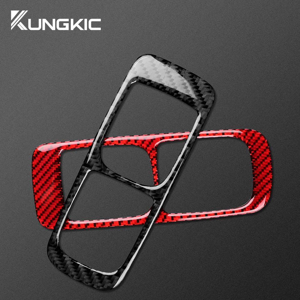 Real Soft Carbon Fiber Sticker For Porsche Cayenne 2003 2004 2005 2006 2007 2008 2009 2010 Window Lifting Button Frame Panel image 4