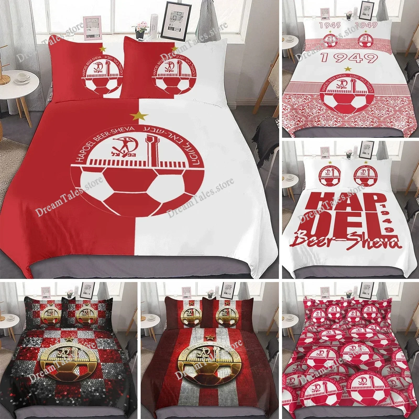 

3D Printed Hapoel Beer Sheva Bedding Set Pillowcase Duvet Cover Double Twin Full Queen King Adult Kids Bedclothes Quilt Cover