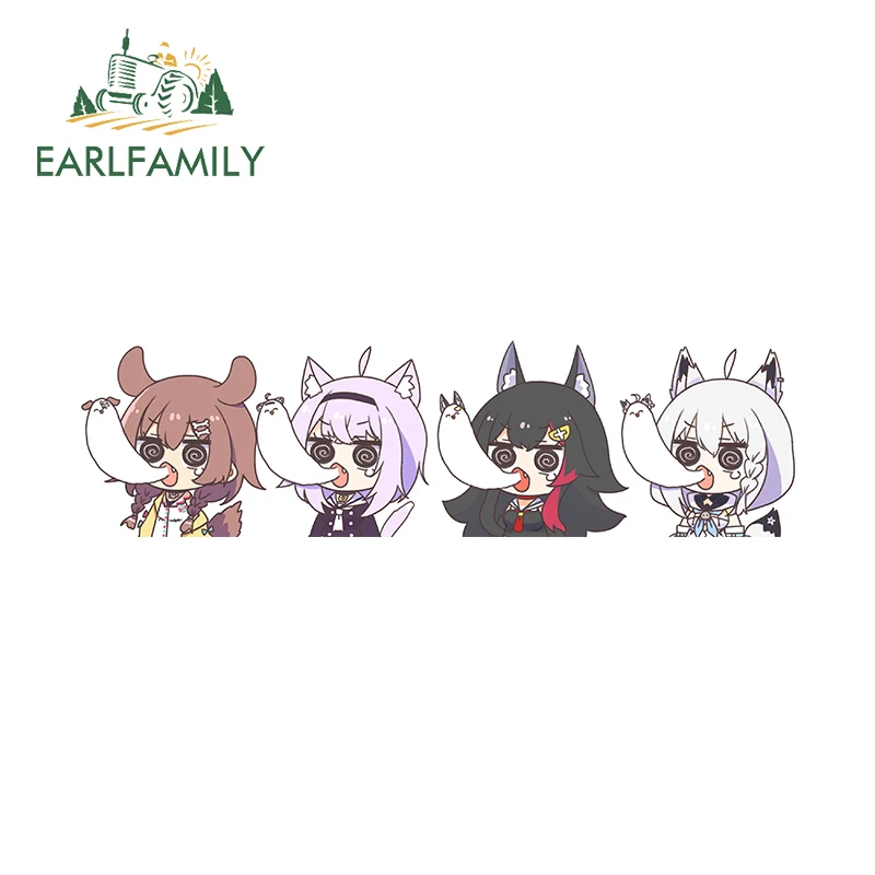 EARLFAMILY 13cm X 3.6cm for Chibi Cute Mio Korone Fubuki Nekomata Gamers Vtuber Funny Car Stickers Fashionable Decals Vinyl
