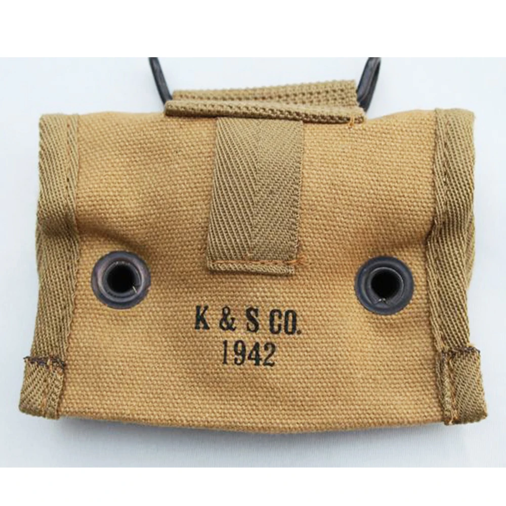 WWII US ARMY LENSATIC COMPASS RIGGER POUCH KHAKI CANVAS BAG