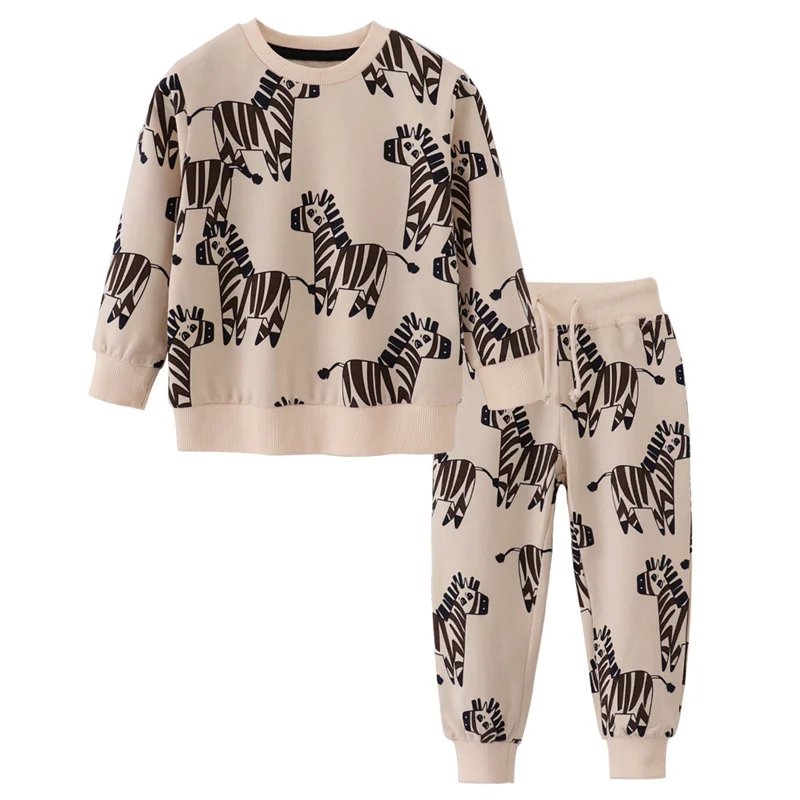 Zebra Printed 2-7T New Arrival Autumn Winter Long Sleeve 2 PCS Boys Clothing Sets Cotton Children's Outfits Hot Selling