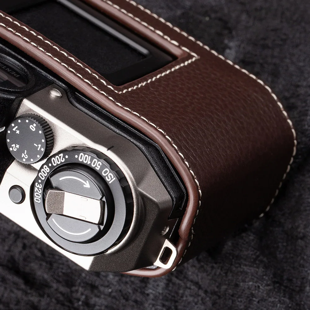 เคสหนังแท้สำหรับกล้อง Pentax 17/ES2/K1000/K2/SP/MX/Super A/ME/KP/Q10  แบบครึ่งตัว