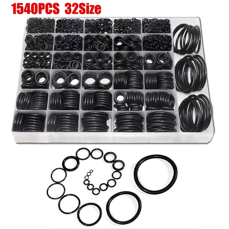 1540Pcs O Rings Washers Metric Nitrile Rubber Oring with 4 Pick for Automotive Faucet Pressure Washer Plumbing Air Gas Repair
