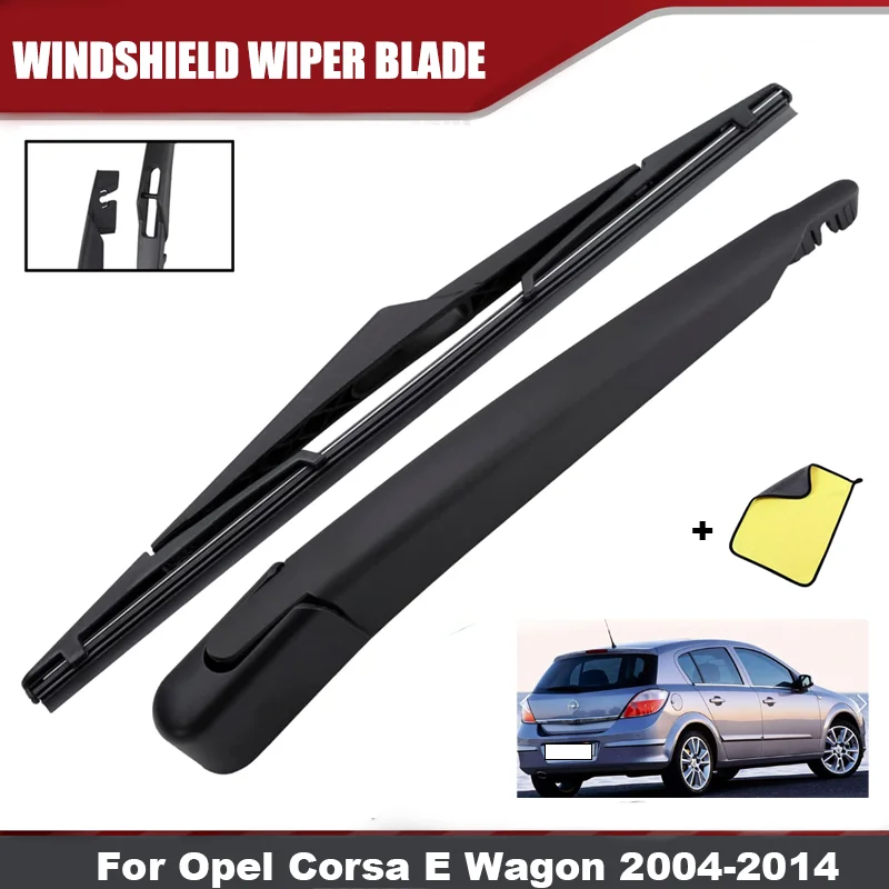 

Wiper 12" Rear Wiper Blade & Arm Set Kit fits For Opel Corsa E Wagon 2004-2014 Windshield Windscreen Rear Window Rubber Wiper