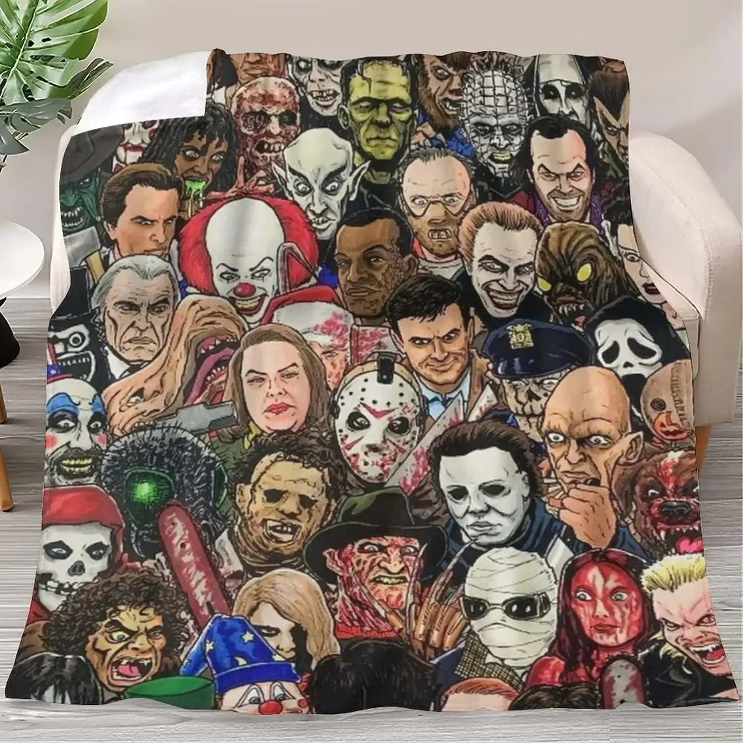 مايكل مايرز-بطانية رمي ، مايكروفايبر قطيفة ، بطانيات هالوين ورمي للأريكة ، تكييف هواء سميك ، السفر #1