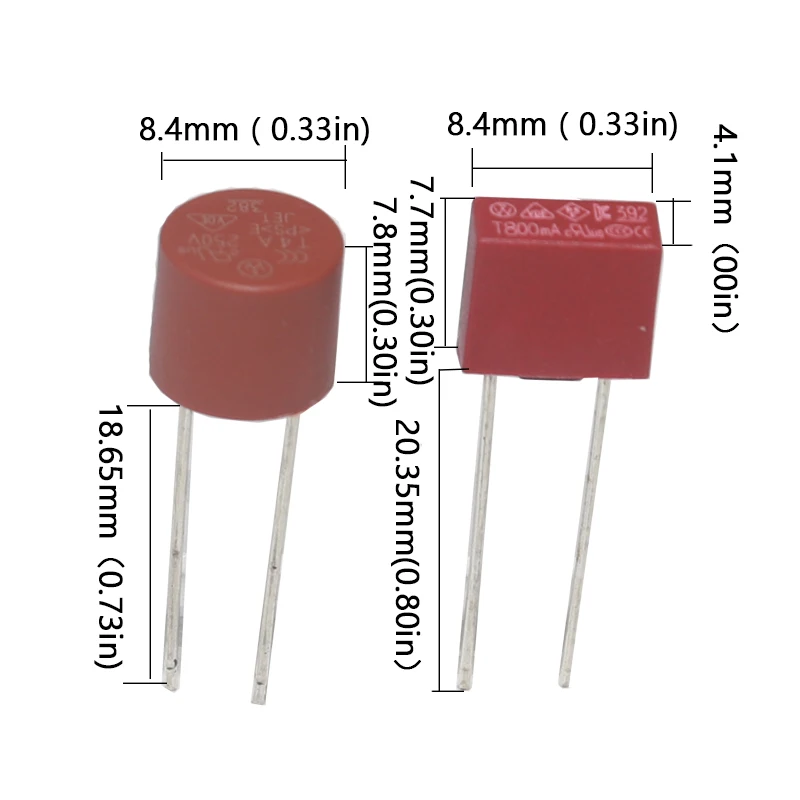 【30-10PCS】392 382 T500mA 0.5A T1A T2A T3.15A T4A T5A T6.3A T8A T10A 250V Square Round Fuse LCD TV Power Board Slow Blow Fuse 1A