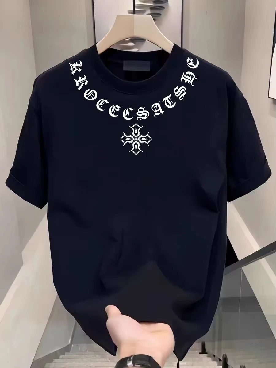 2026 Summer New pure Cotton Short-sleeved T Shirt Senior Take Trend Ins American Male and Female Students Small Handsome Top