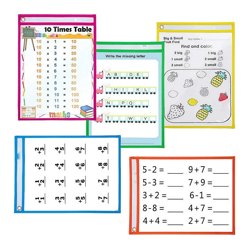 حقيبة مستندات شفافة بمسح جاف ، مجموعة متنوعة من الألوان ، توصيل عشوائي ، مناسب للطلاب