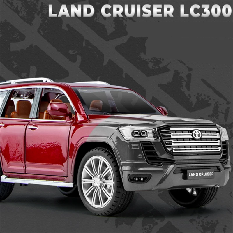 1/24 Land Cruiser LC300 SUV Alloy Car Model Diecasts Metal Toy Off-road Vehicles Car Model Simulation Sound and Light Kids Gifts