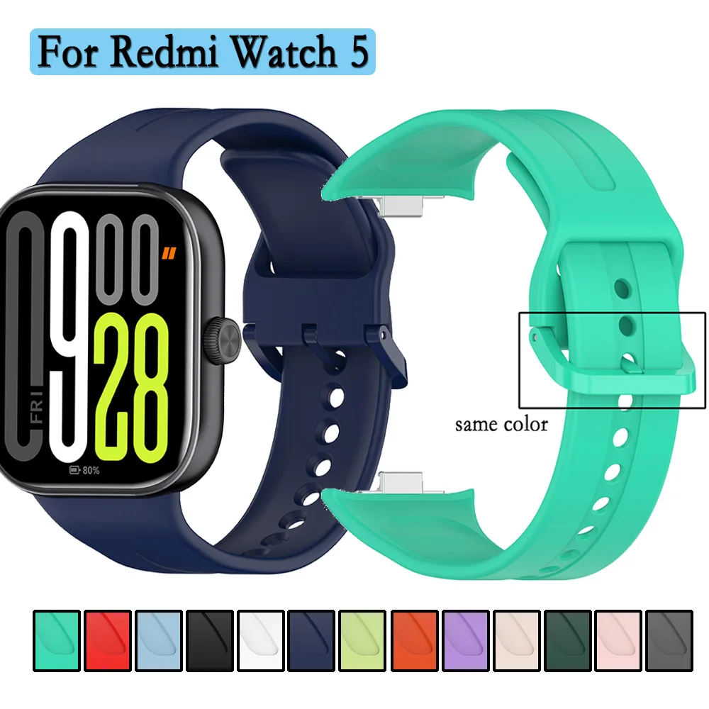 Watchband For Redmi Watch 5 Strap With Same Color Buckle High-Quality Durable and Soft Silicone Wristband For Redmi Watch 5